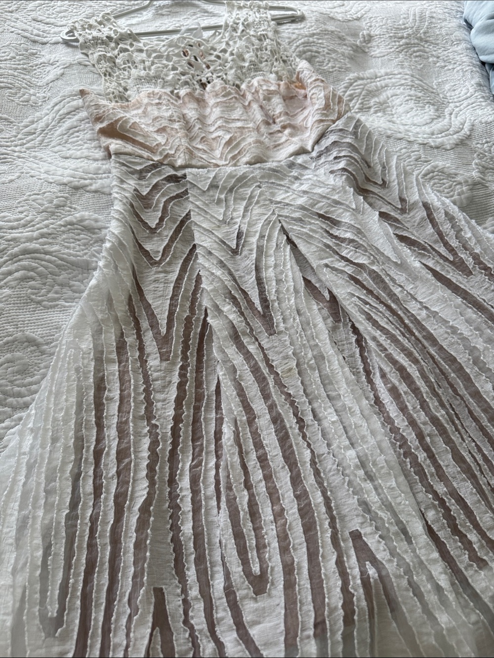 Tracy Reese Ivory Dress with Blush Accents - Picture 2 of 5